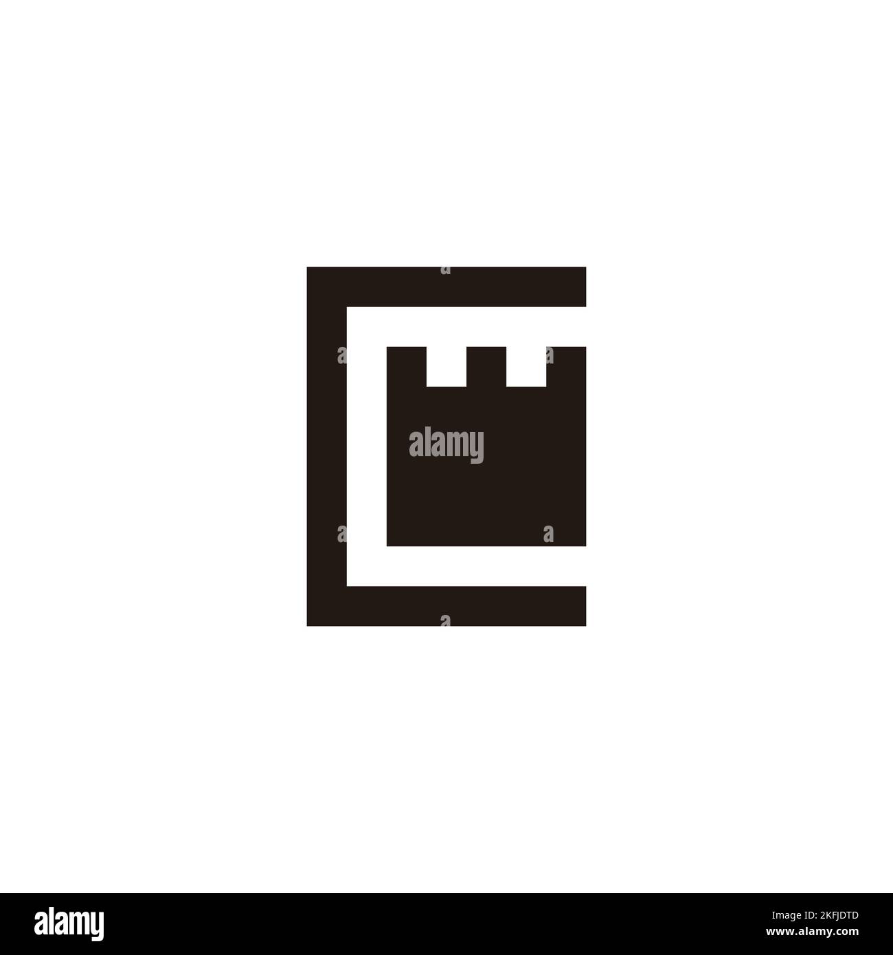Letter C crown, square geometric symbol simple logo vector Stock Vector
