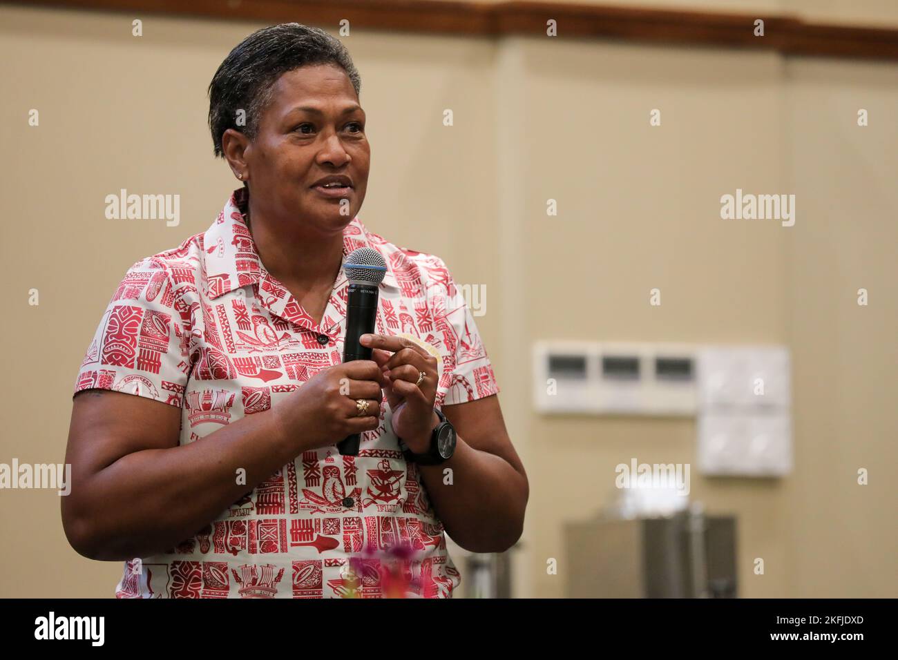 Republic of Fiji Military Forces Col. Siliva Vananalagi speaks at the Fiji Women, Peace and Security National Action Plan Orientation Workshop in Suva, Fiji, Sept. 20, 2022. Facilitated by U.S. Indo-Pacific Command, the workshop consisted of Fijian government and civil society organization representatives who lead the development of a Fiji WPS National Action Plan guided by UN Security Council Resolution (UNSCR) 1325 principles and gender perspective. Stock Photo