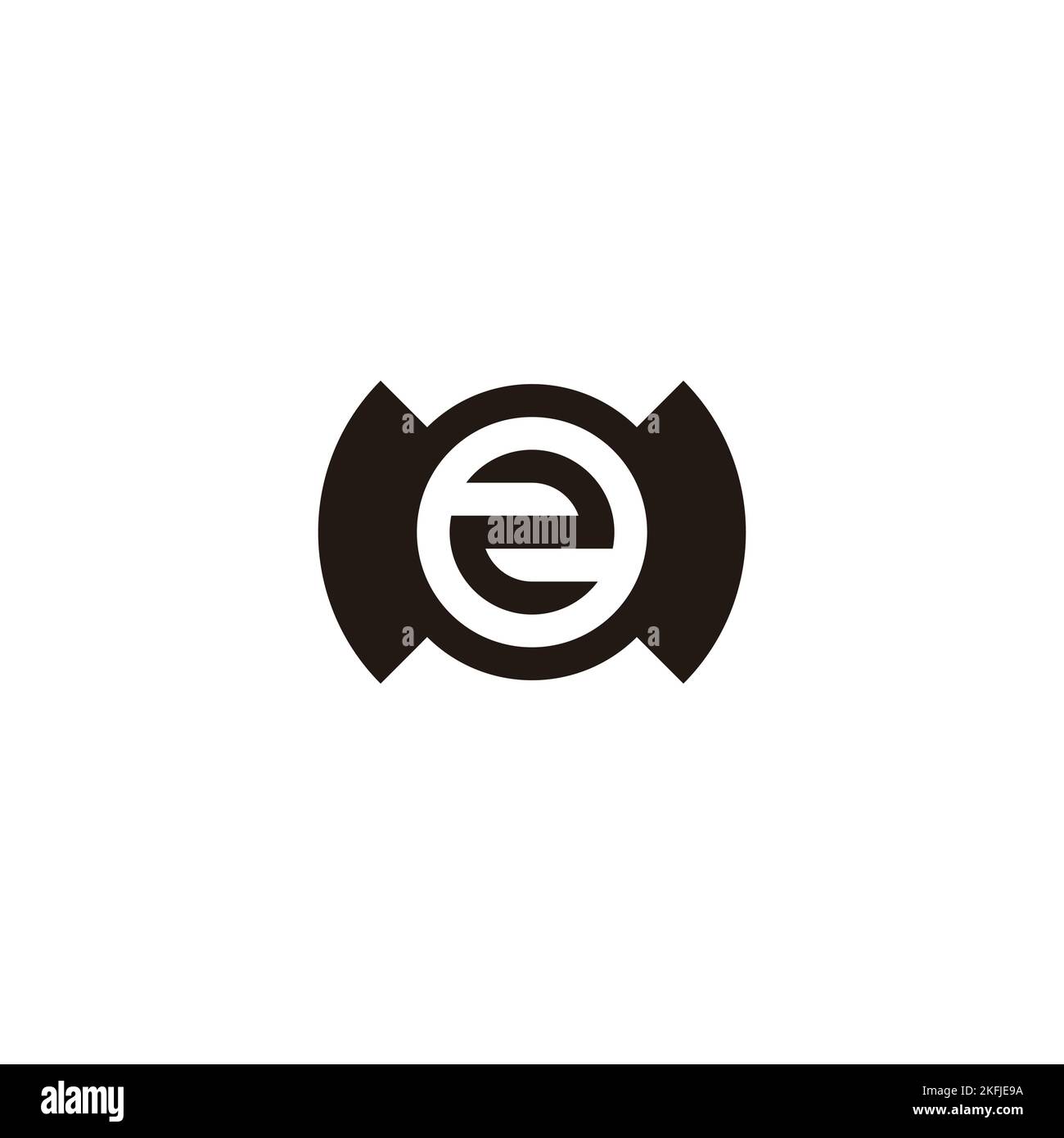 Letter M number 2 circle geometric symbol simple logo vector Stock Vector