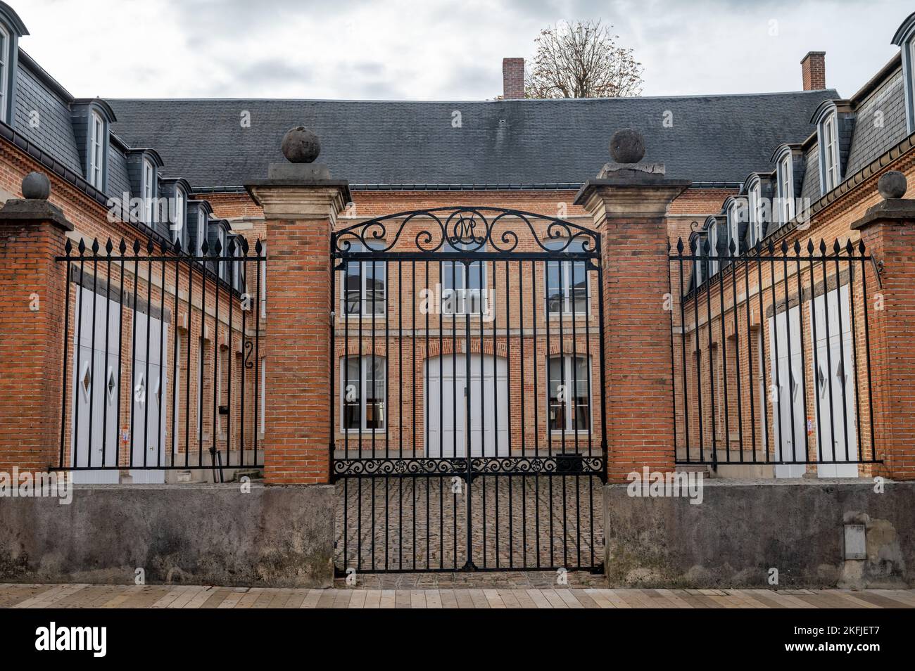 Beautiful French architecture and houses in Champagne sparkling wine making town Epernay