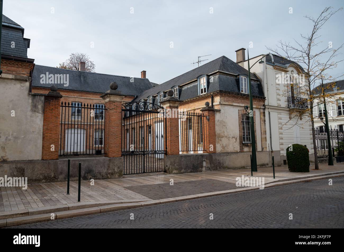 Beautiful French architecture and houses in Champagne sparkling wine making town Epernay