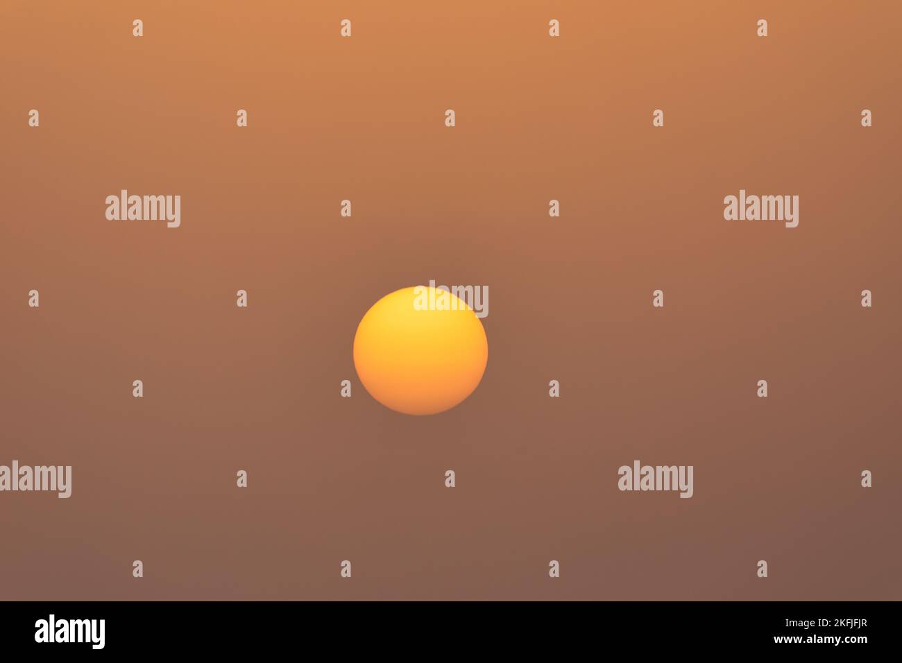 Strong dust storm. The sun shines through the dust. Panorama Stock ...