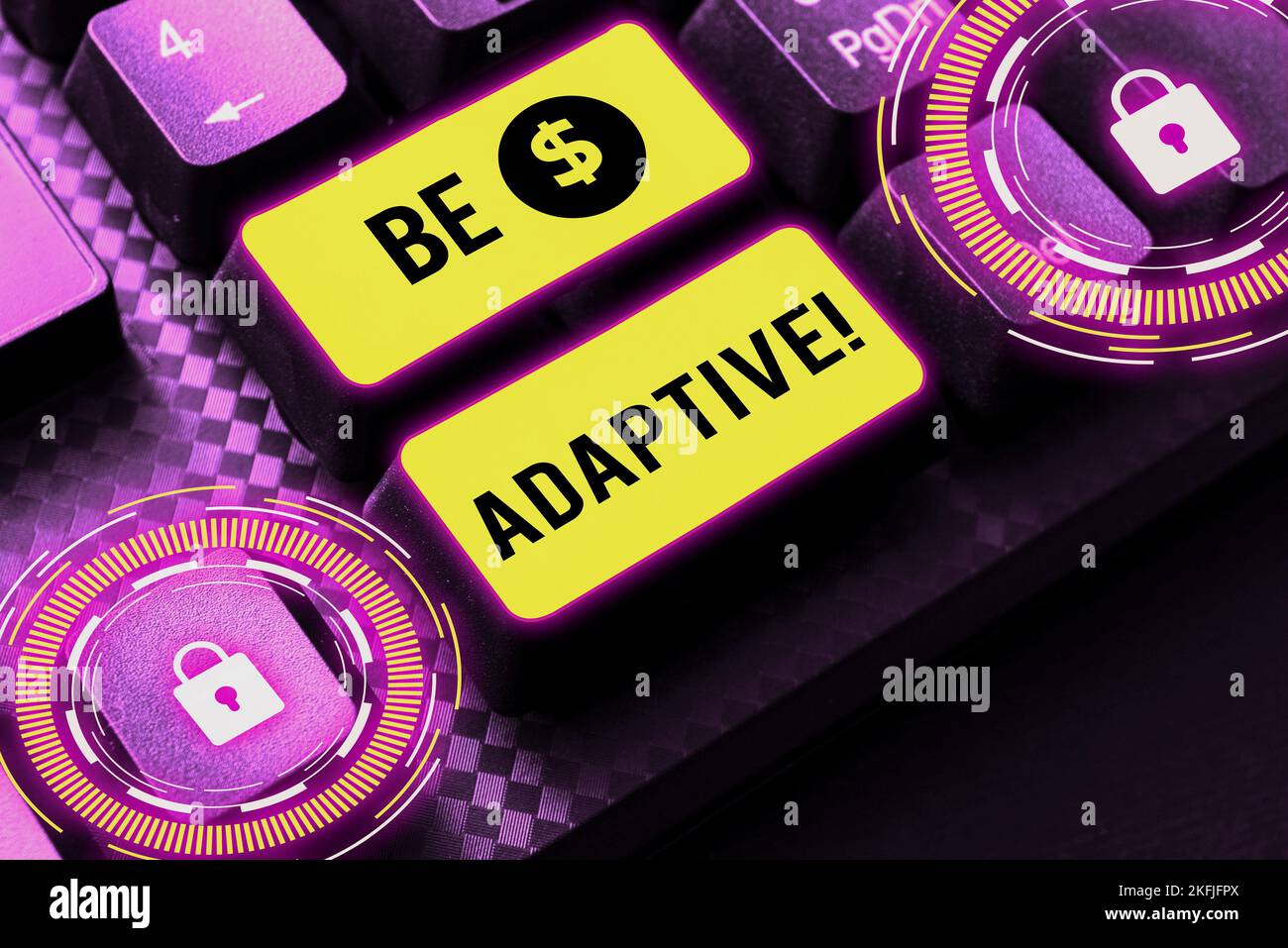 Inspiration showing sign Be Adaptive. Business overview make the ...