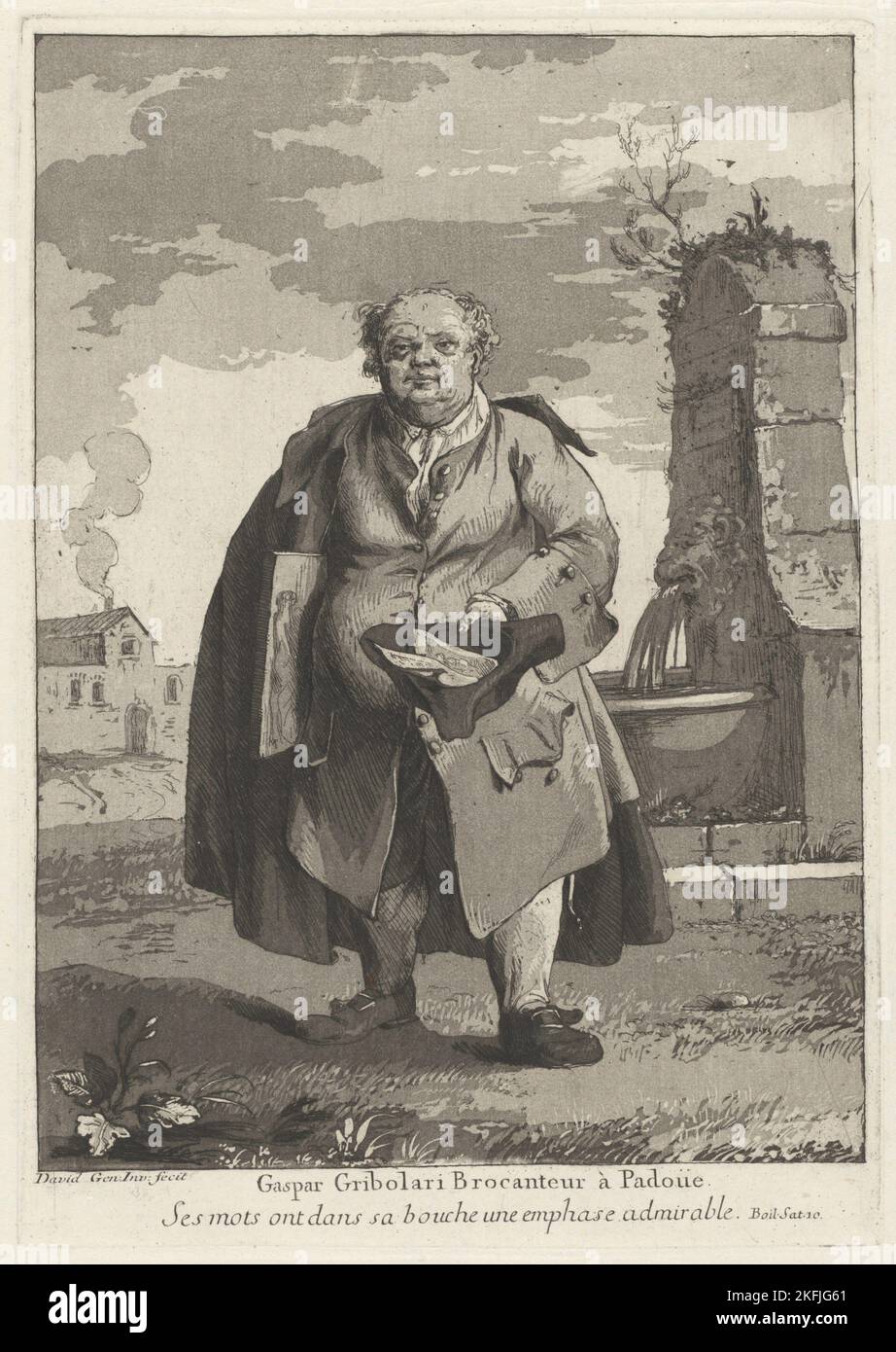 Gaspar Gribolari brocanteur &#xe0; Padoue (Gaspar Gribolari, Second-Hand Dealer in Padua), 1775. Stock Photo