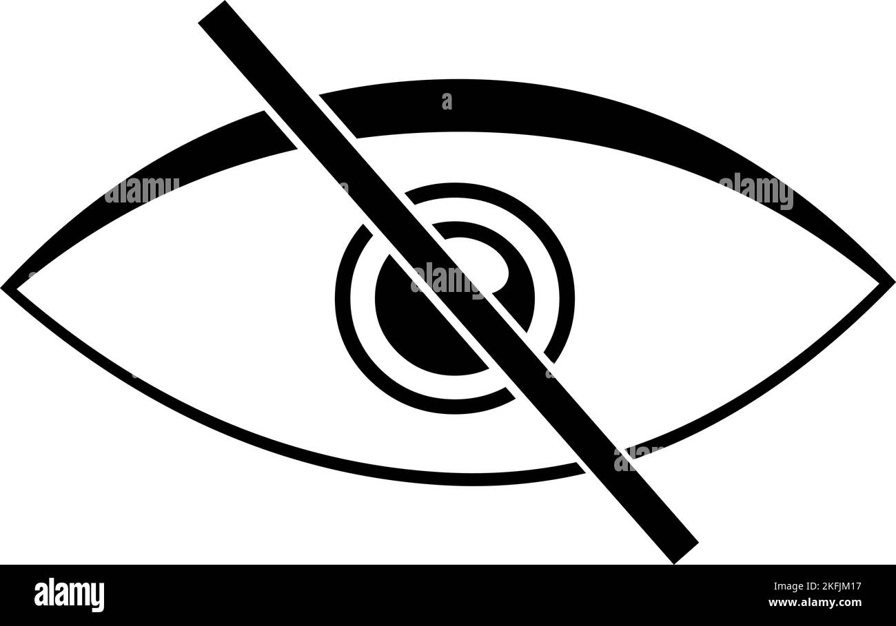 Vector illustration of an disabled eye icon Stock Vector