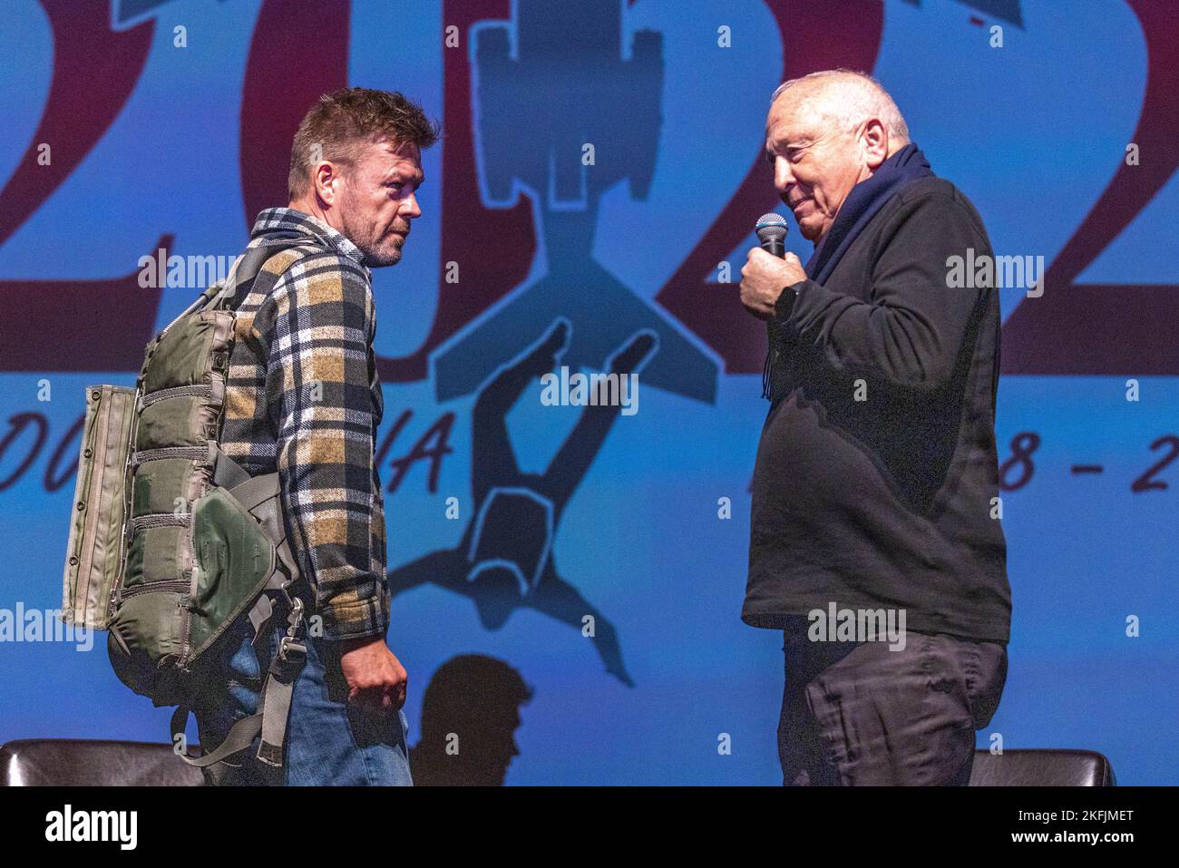 Vancouver, USA. 18th Nov, 2022. Organizer Eric Ulis Dons A Parachute Of ...