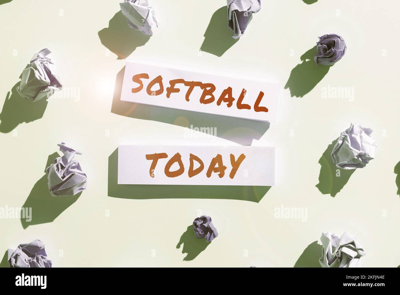 Hand writing sign Softball. Concept meaning a sport similar to baseball