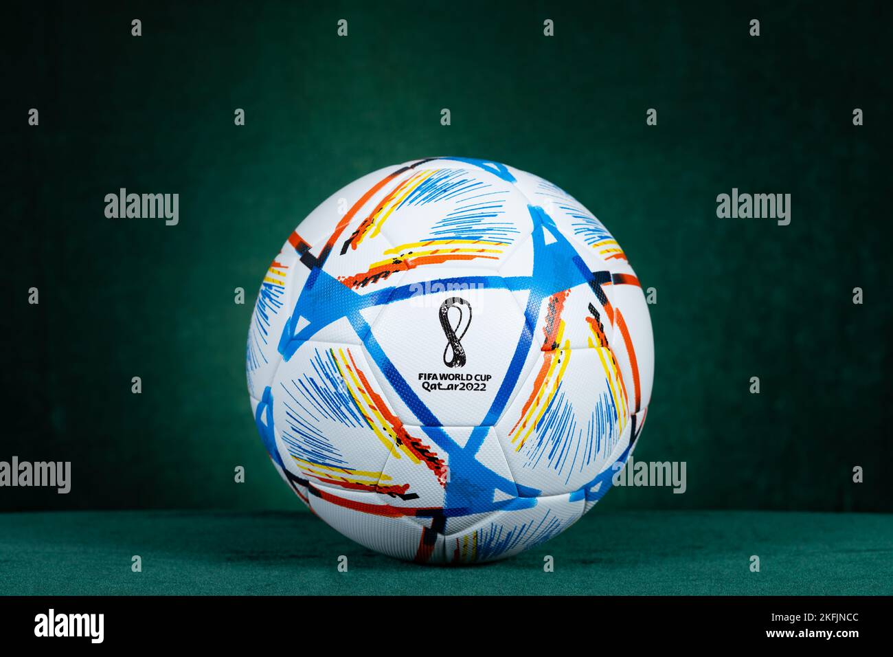 ZHONGSHAN China-November 19,2022:a football or soccer for The FIFA ...