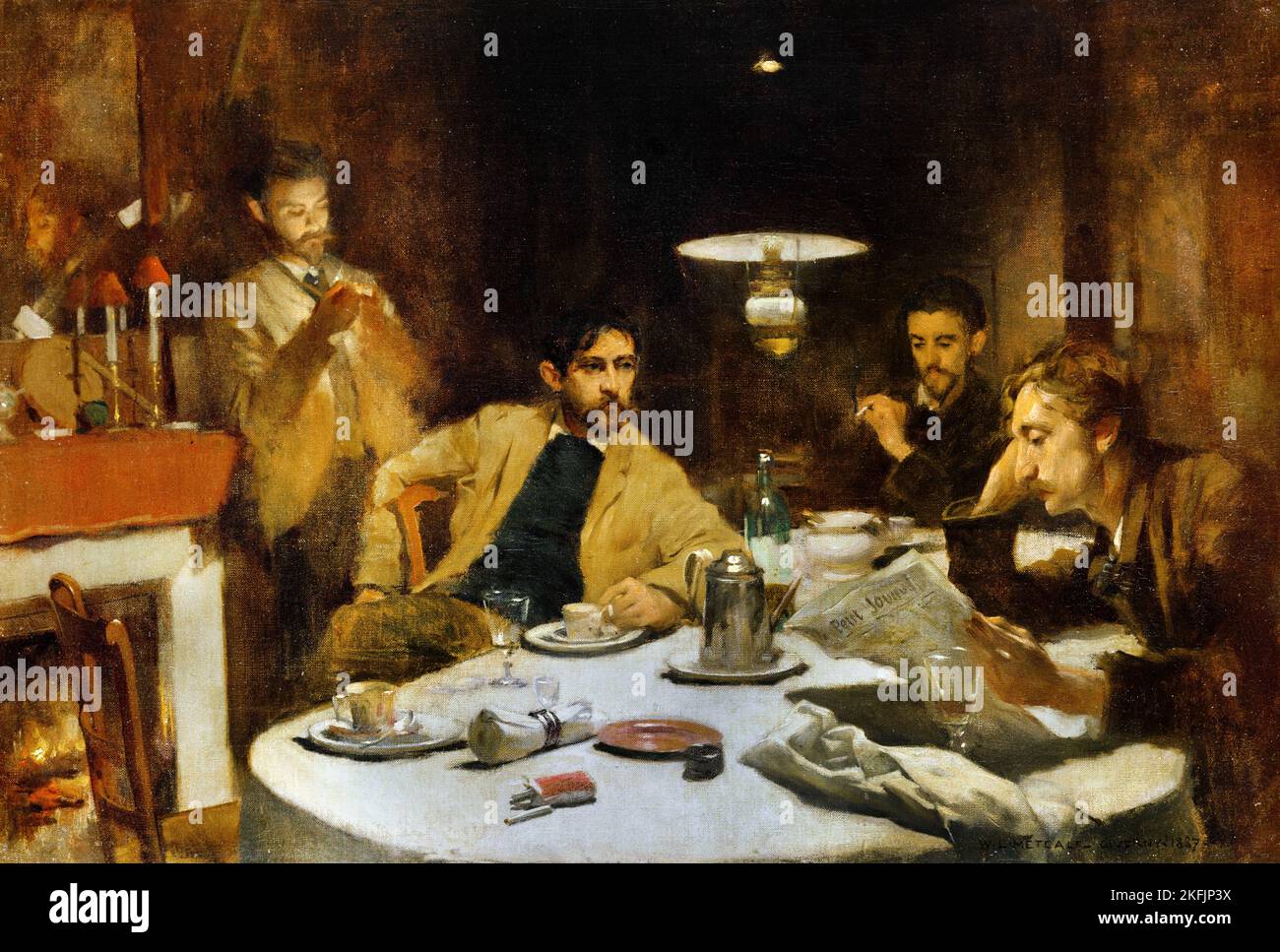 Willard L. Metcalf; The Ten Cent Breakfast; 1887; Oil on canvas; Denver Art Museum, USA. Stock Photo