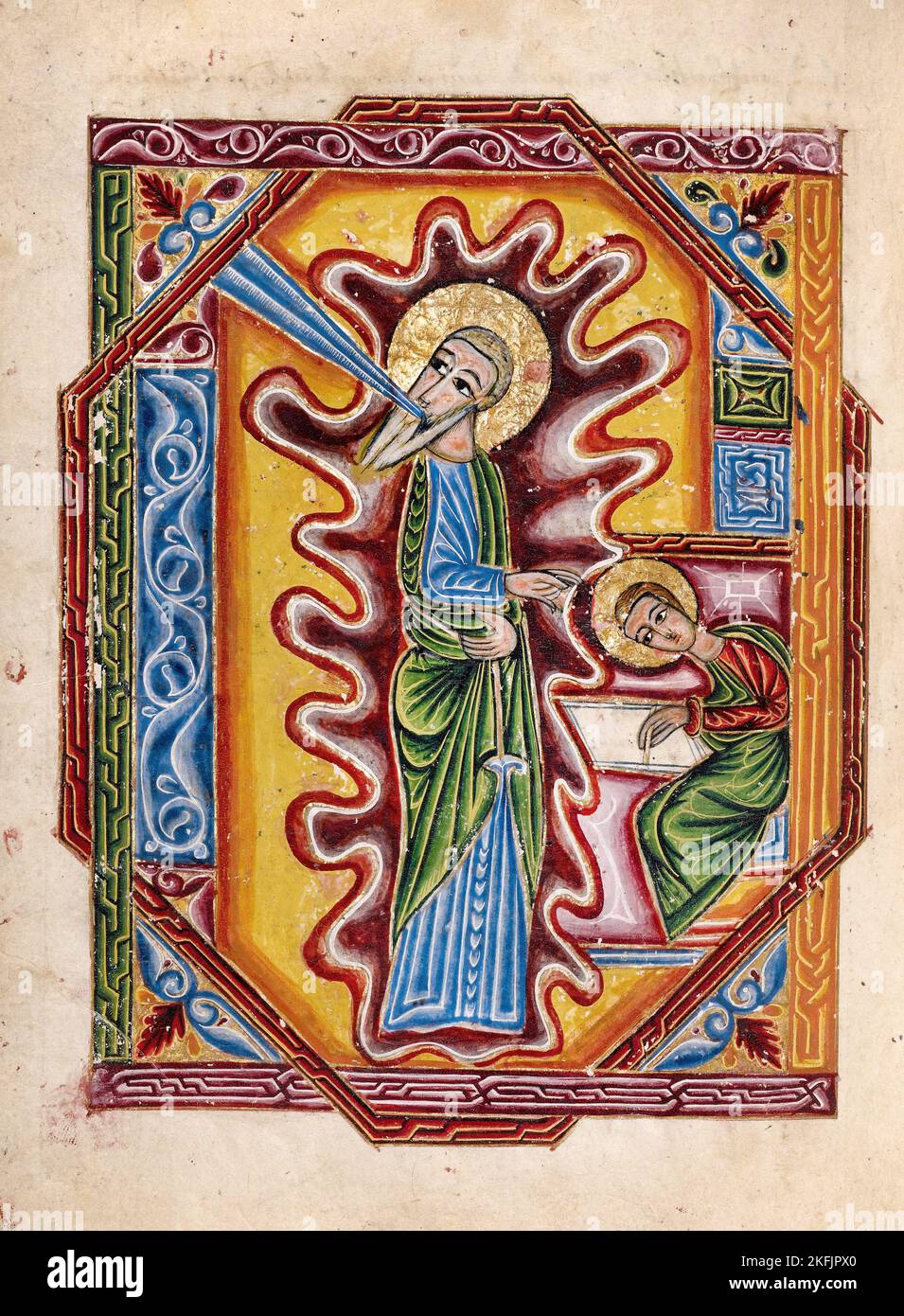 Mesrop of Khizan; Saint John the Evangelist; 1615; Tempera on glazed paper; Getty Center, Los Angeles, USA. Stock Photo