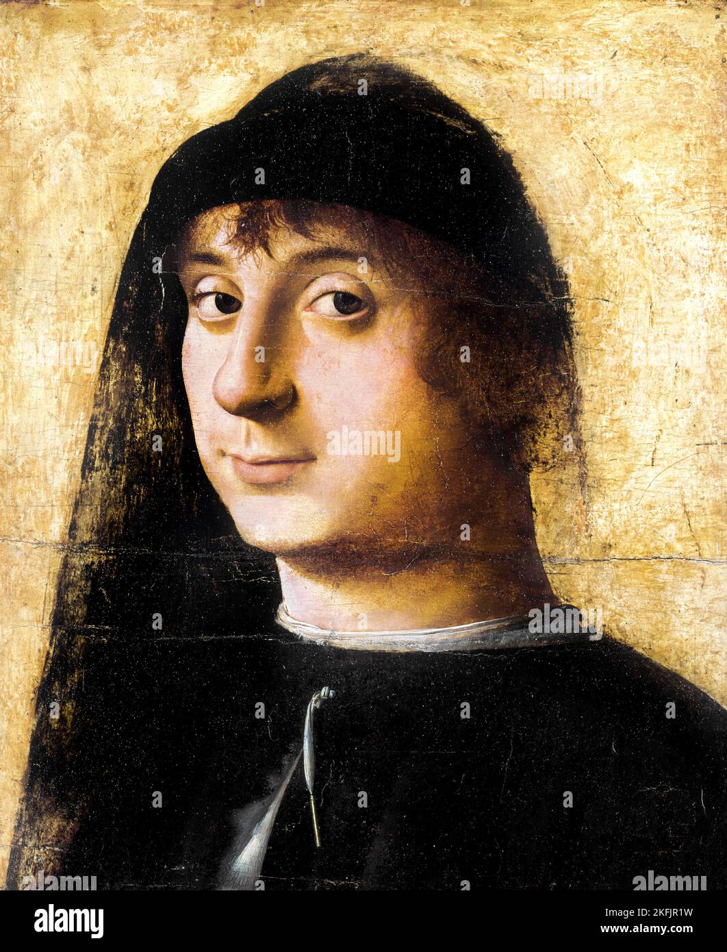 Antonello da Messina; Portrait of a Young Gentleman; Circa 1470-1474; Oil on panel; Philadelphia Museum of Art, USA. Stock Photo