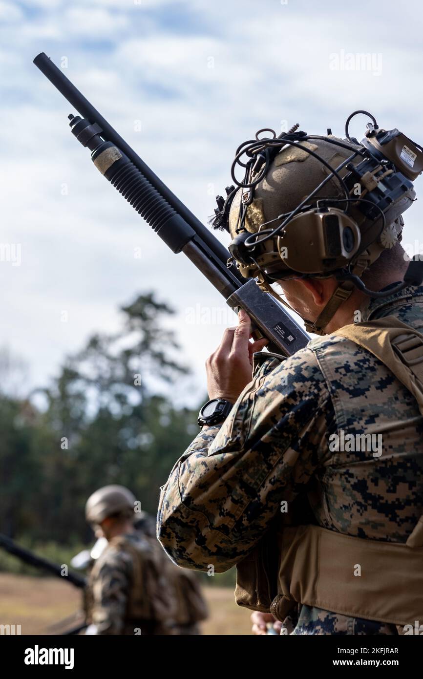 A U.S. Marine with the Battalion Landing Team, 1st Battalion, 6th