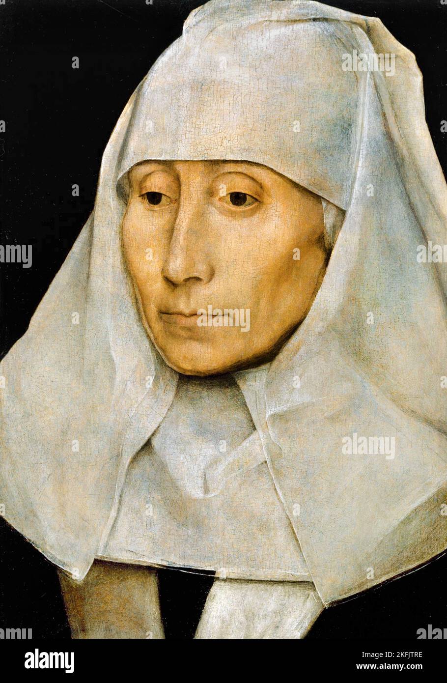 Hans Memling; Portrait of an Old Woman; Circa 1468-1470; Oil on panel; Museum of Fine Arts, Houston, USA. Stock Photo