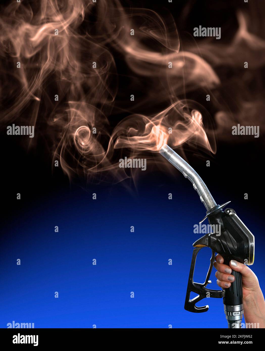 Smoke coming out of a fuel pump Stock Photo Alamy