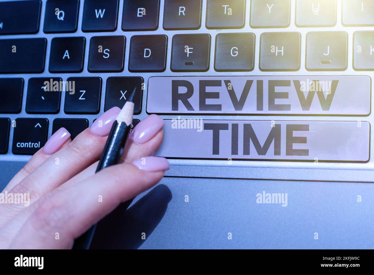 Text sign showing Review Time. Concept situation or system its