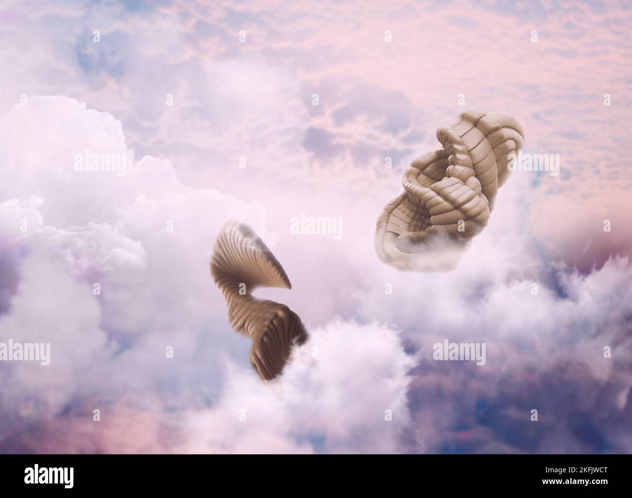 Aliens that live in clouds of gas planets, illustration Stock Photo