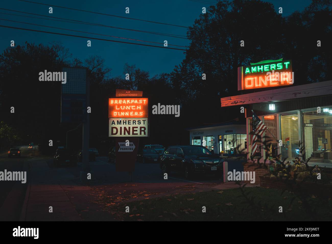 Amherst Diner vintage neon signs, Winchester, Virginia Stock Photo Alamy