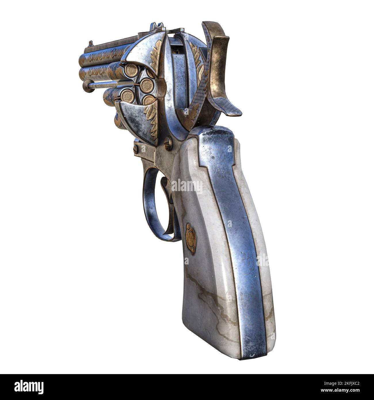 3D illustration of an Old West revolver Stock Photo