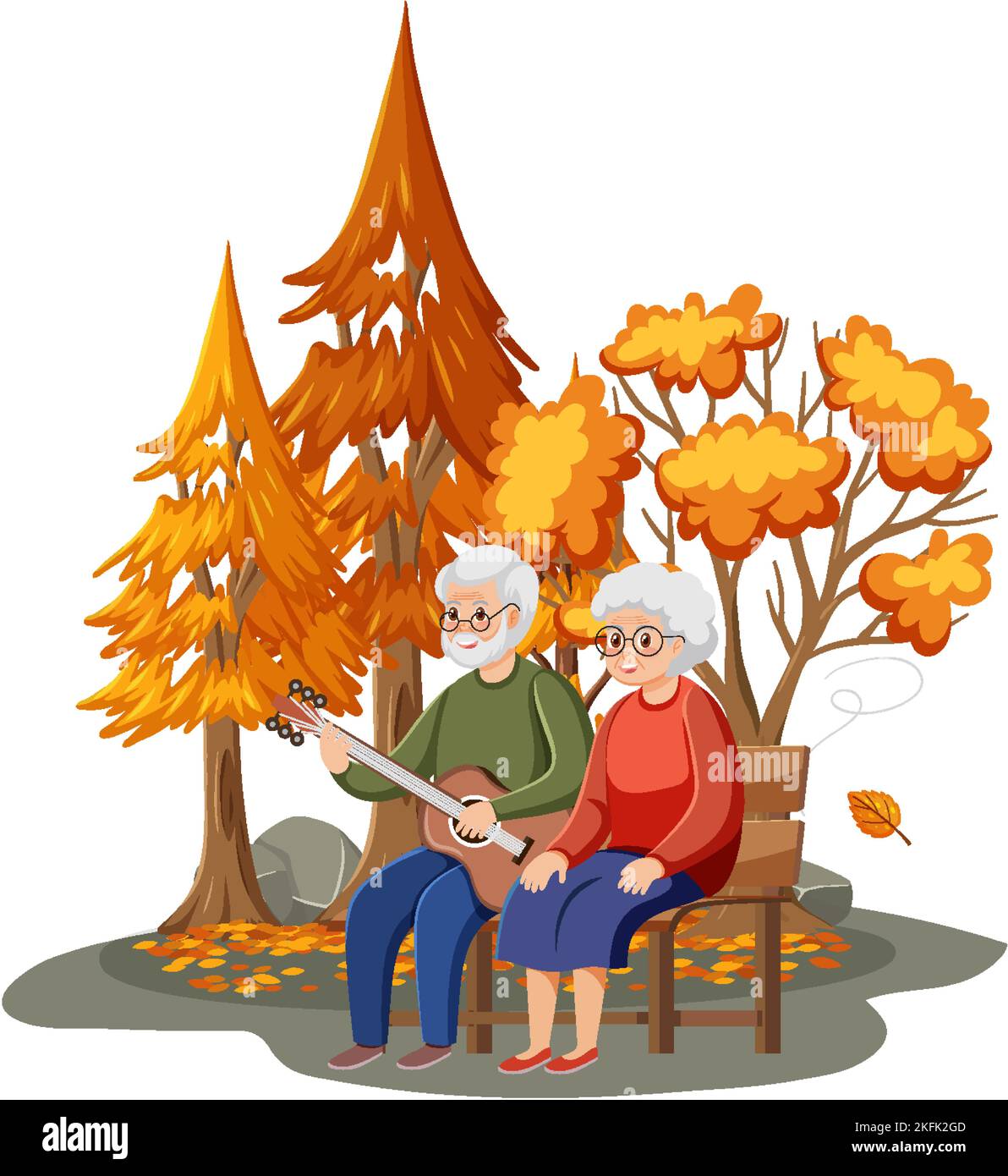 Elderly people relaxing at park illustration Stock Vector Image & Art ...