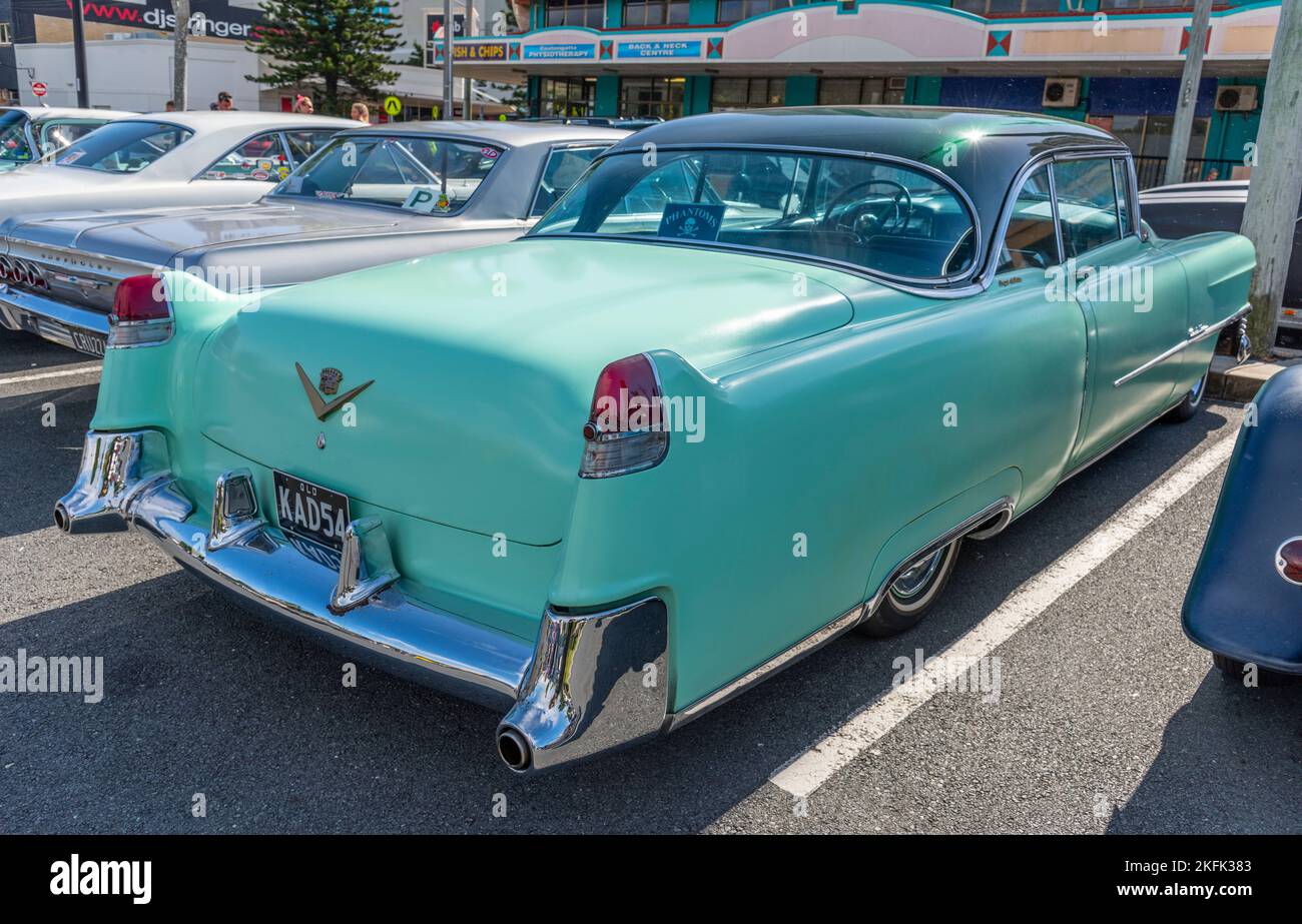 1954 Cadillac Coupe Deville  at the Cooly Rocks On retro festival at Coolangatta on the gold coast in queensland, australia Stock Photo
