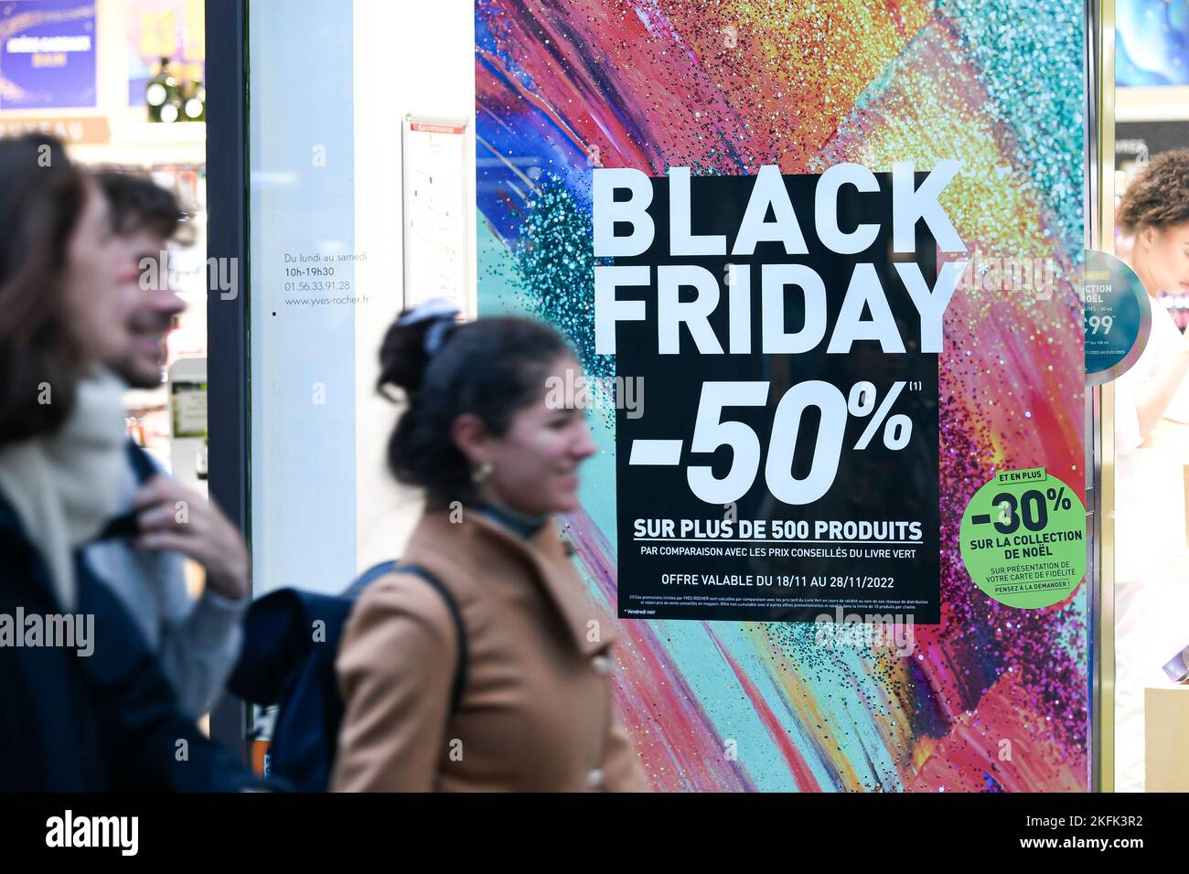 The runup to Black Friday with posters in various stores