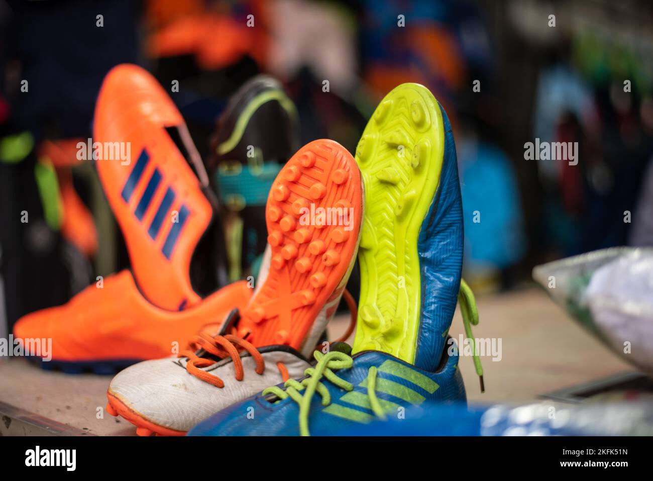 Soccer Spikes Are Display In A Store Stock Photo Alamy soccer-spikes-are-display-in-a-store-stock-photo-alamy