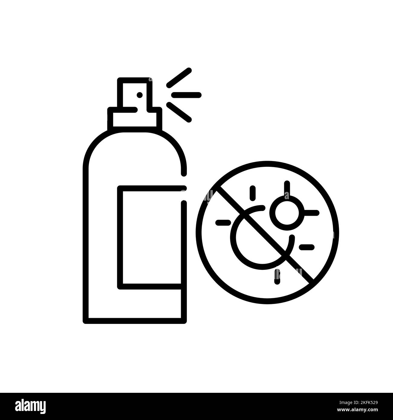Pest repellent spray. Pixel perfect, editable stroke line icon Stock