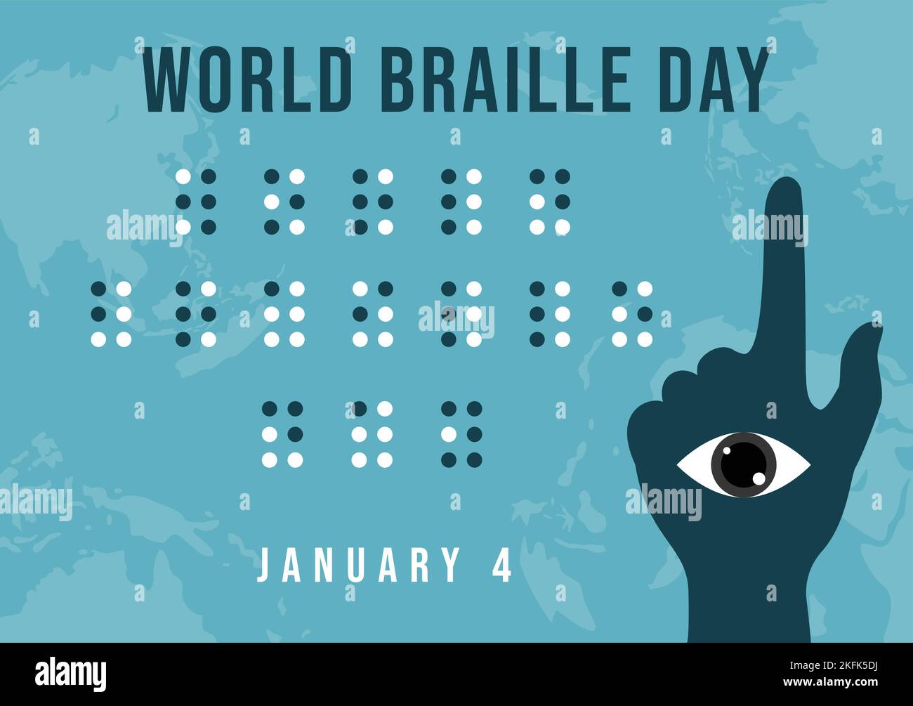 World Braille Day on 4th of January with Text by Alphabet for Means of