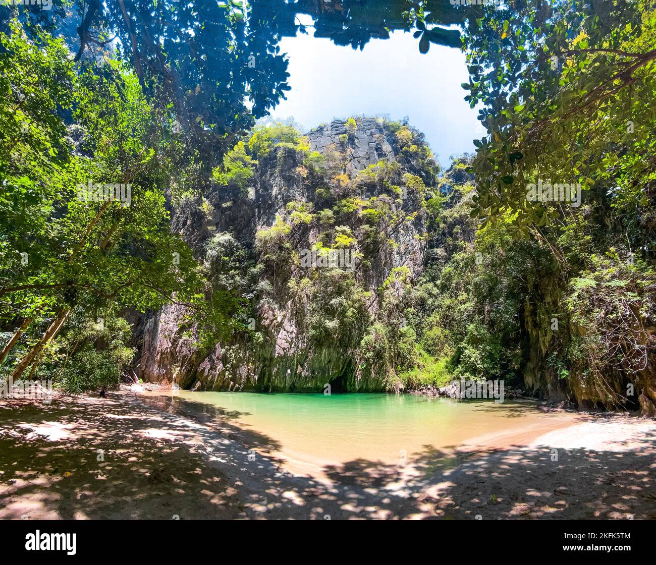 Emerald cave in koh Mook (or koh Muk) island in Trang, Thailand Stock Photo