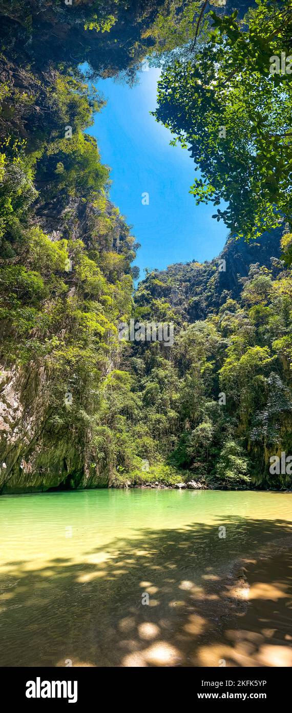 Emerald cave in koh Mook (or koh Muk) island in Trang, Thailand Stock Photo