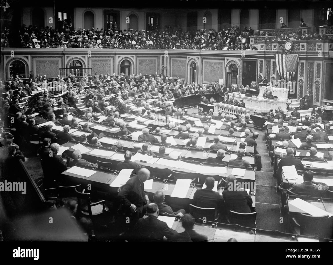 U.S Congress. Counting The Electoral Vote, Washington DC, 1913 Stock