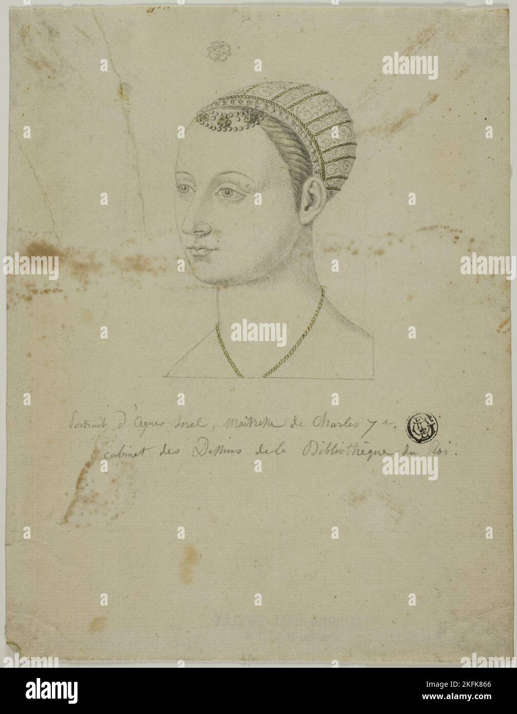 Portrait of Agnes Sorel, n.d. Mistress of King Charles VII of France. Stock Photo