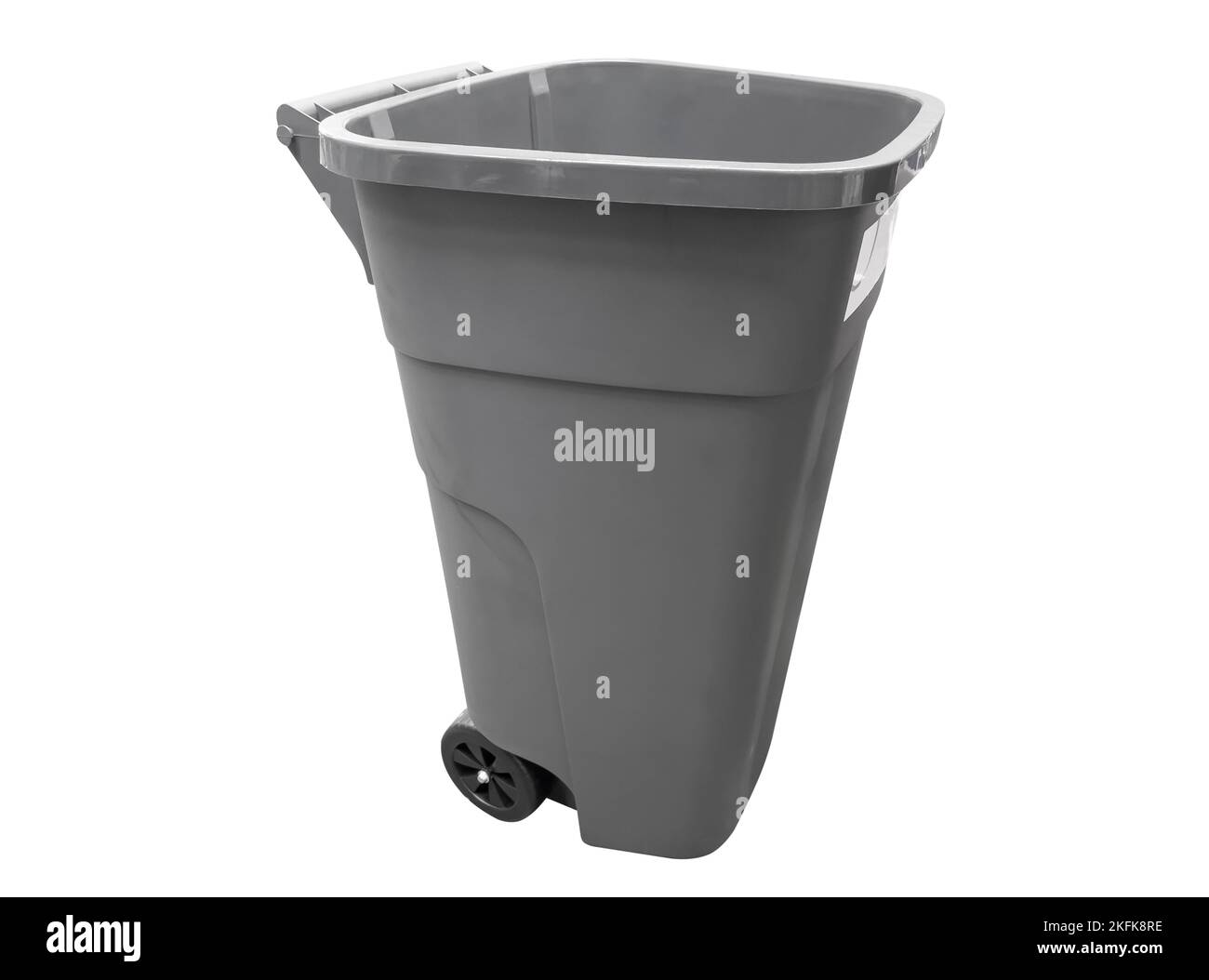 Trash can for garbage isolated. Empty plastic bin or garbage trash