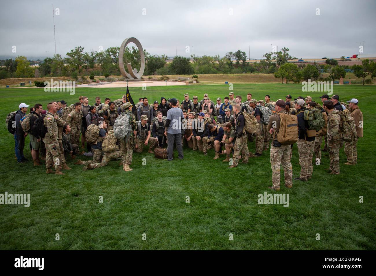 A group of future Soldiers finish a GORUCK Event hosted by Special