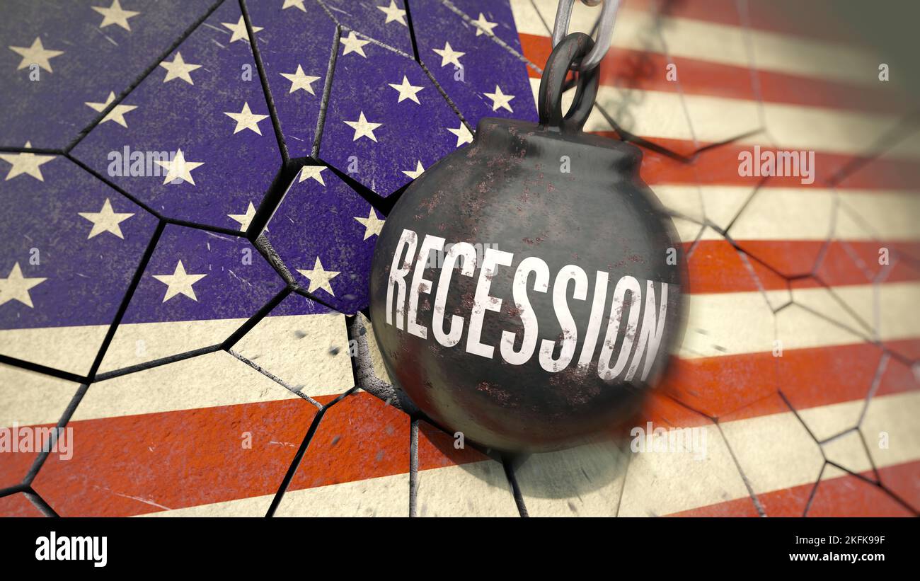 Recession as a danger for the USA Stock Photo