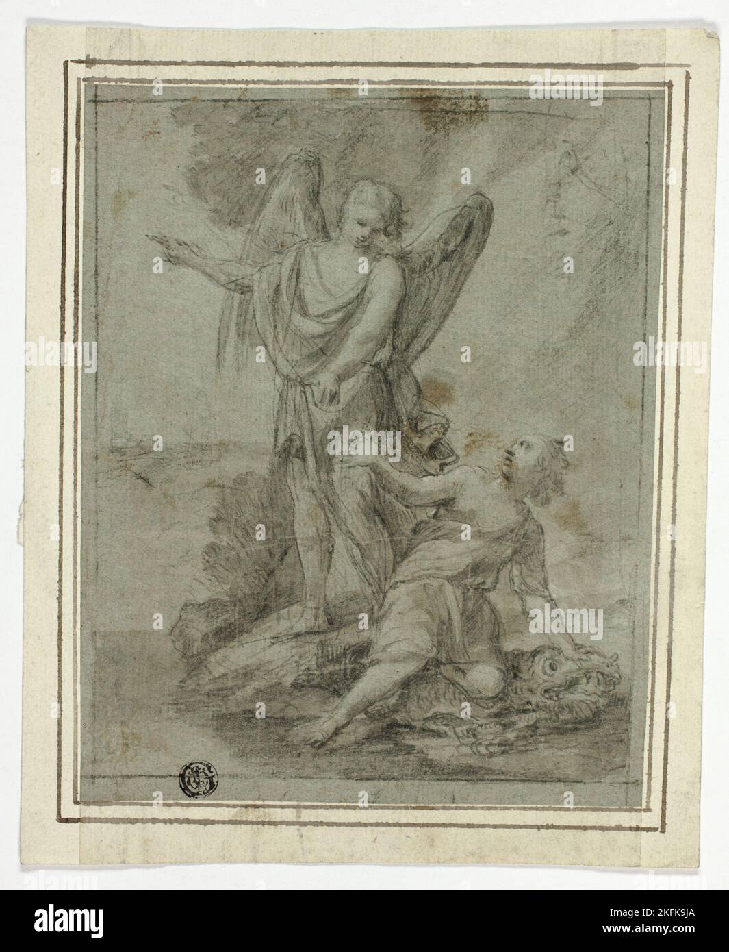 Tobias and the Angel, n.d. Style of Laurent de La Hyre. Stock Photo