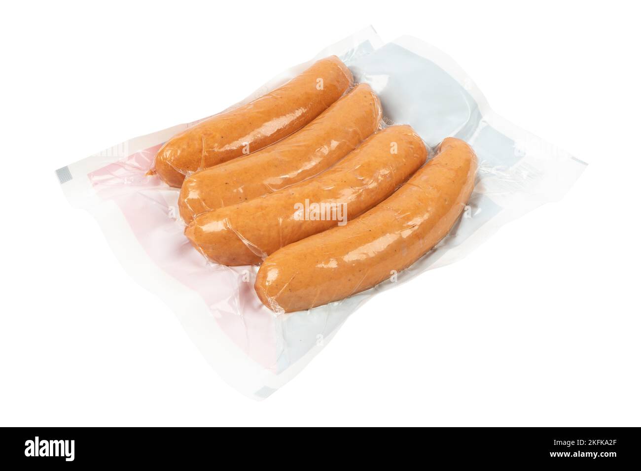 Sausages In Vacuum Plastic Packaging Isolated On White Background sausages-in-vacuum-plastic-packaging-isolated-on-white-background