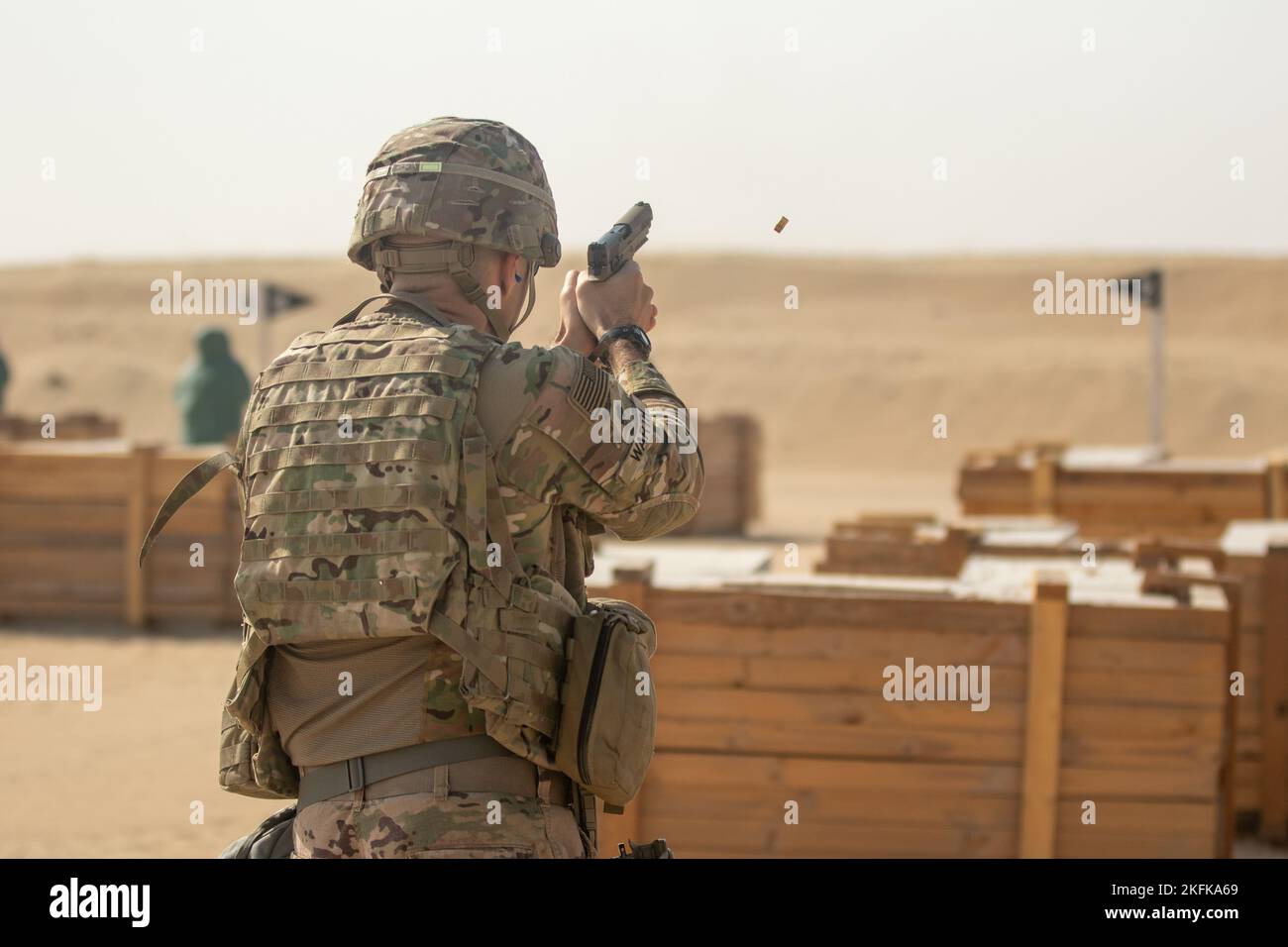 Kuwait Ranges U.S. Army Soldiers from the 35th Infantry Division conduct M17 and M4 ...