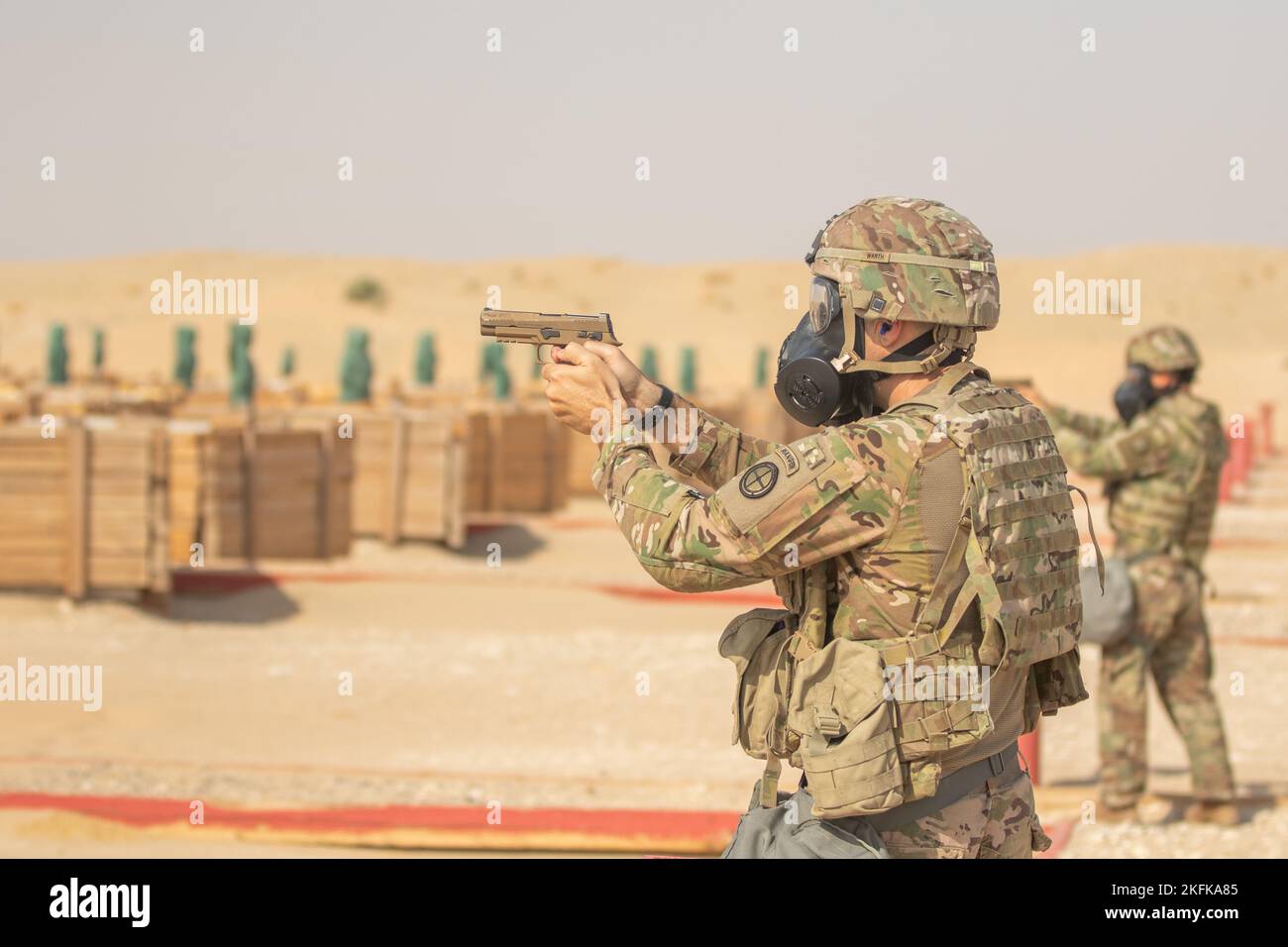 Kuwait Ranges U.S. Army Soldiers from the 35th Infantry Division conduct M17 and M4 ...