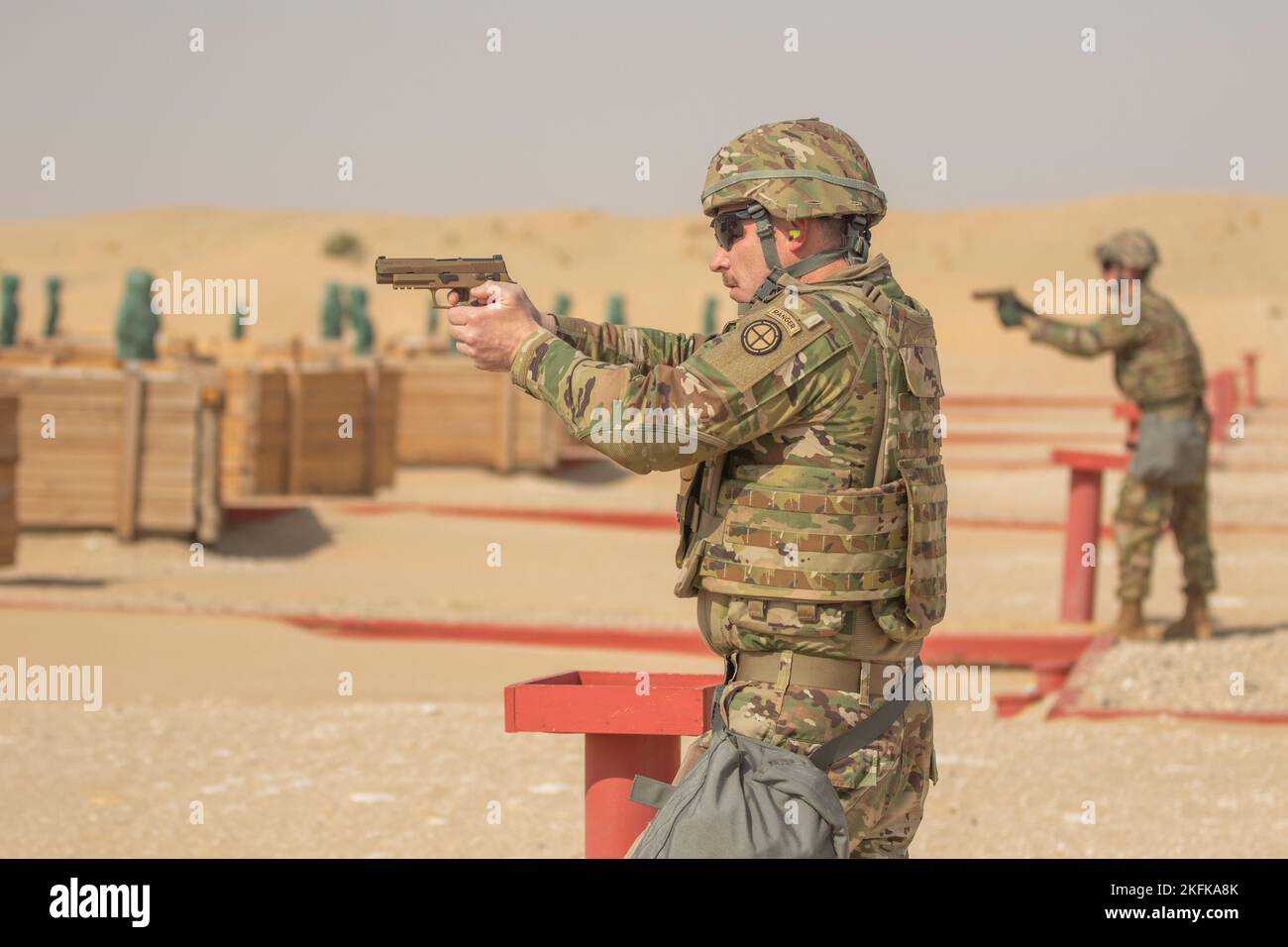 Kuwait Ranges U.S. Army Soldiers from the 35th Infantry Division conduct M17 and M4 ...