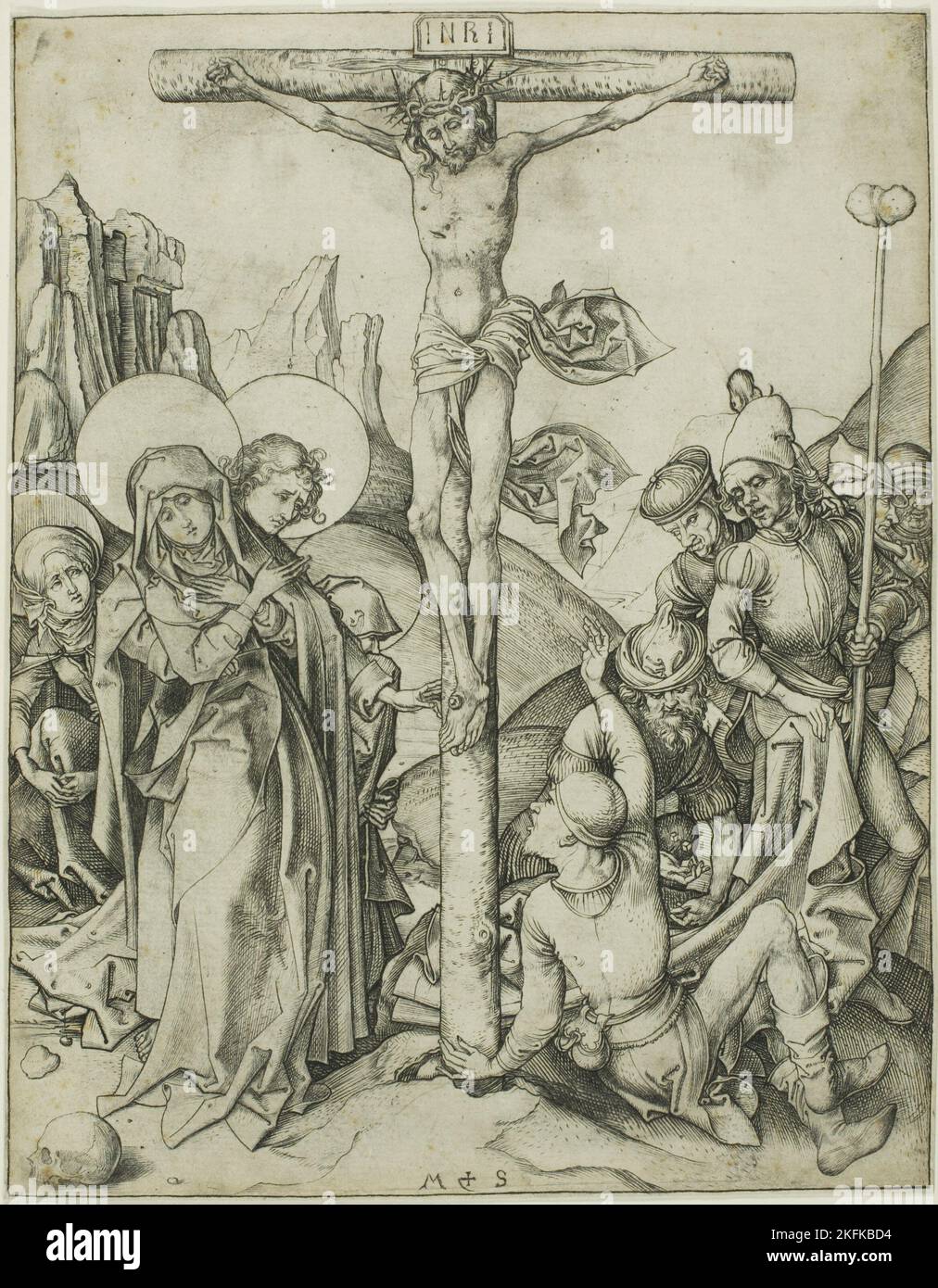 The Crucifixion with the Holy Women, St. John and Roman Soldiers, n.d. Stock Photo