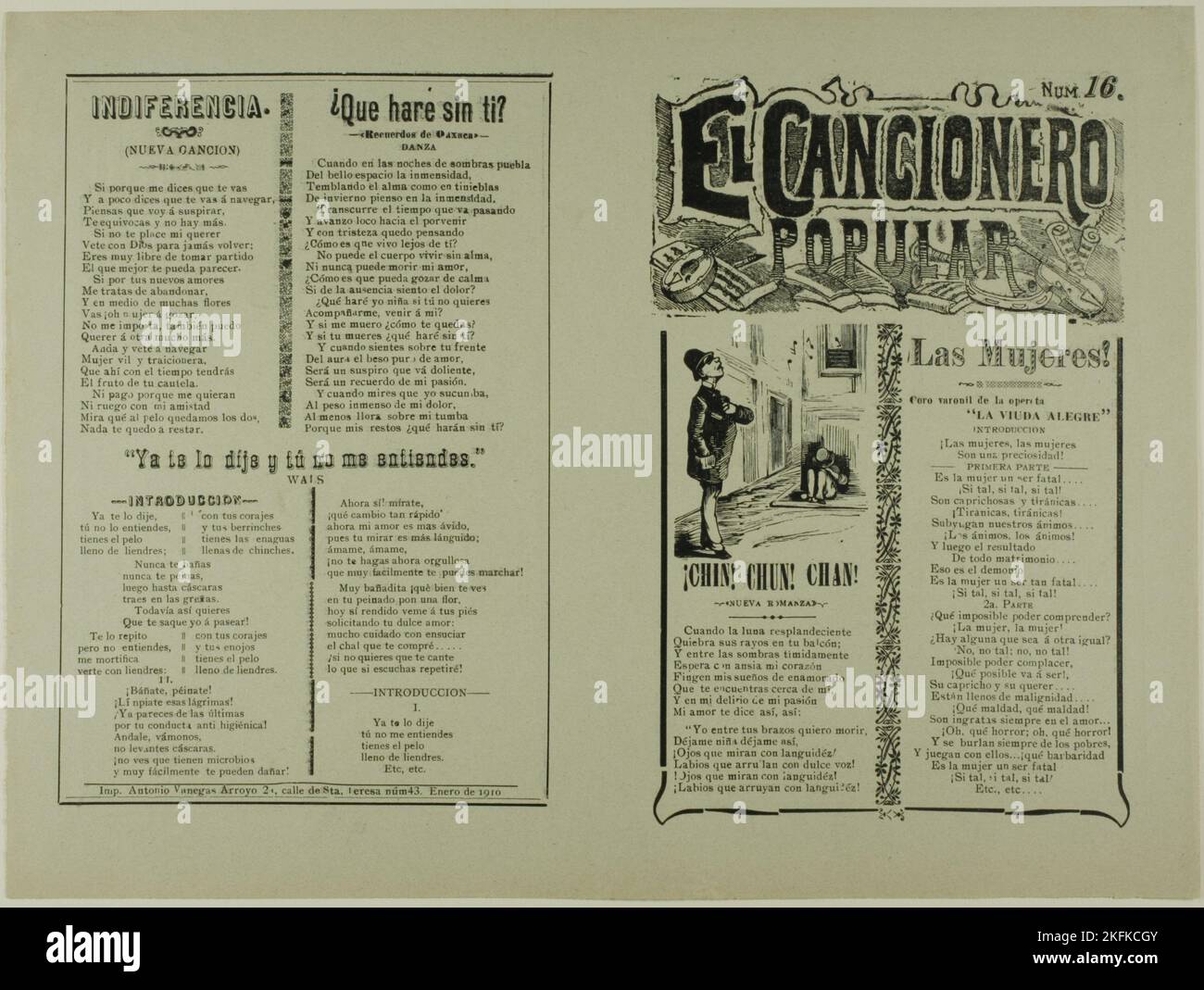 El cancionero popular, num. 16 (The Popular Songbook, No. 16), n.d ...