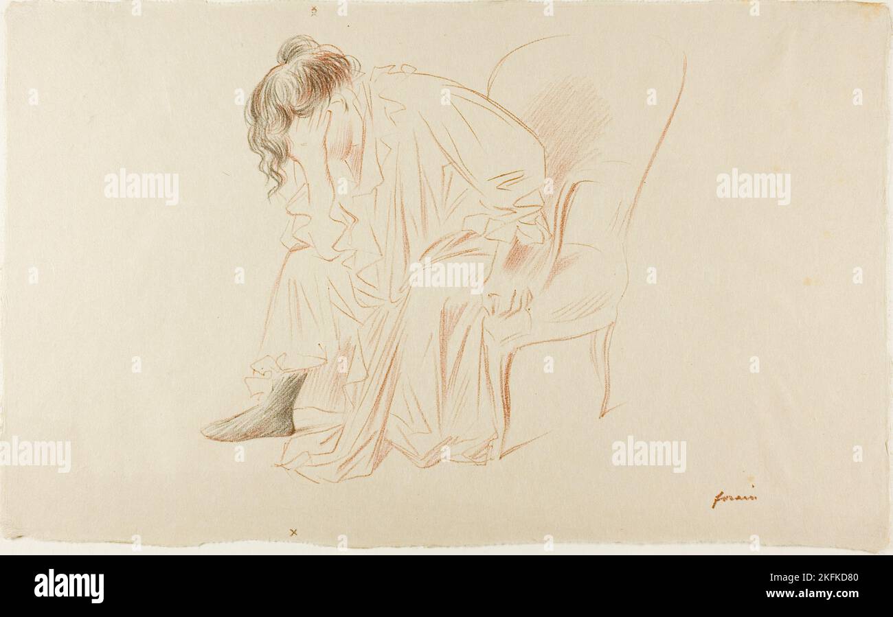 Seated Woman, Head in Right Hand, 1897. Stock Photo