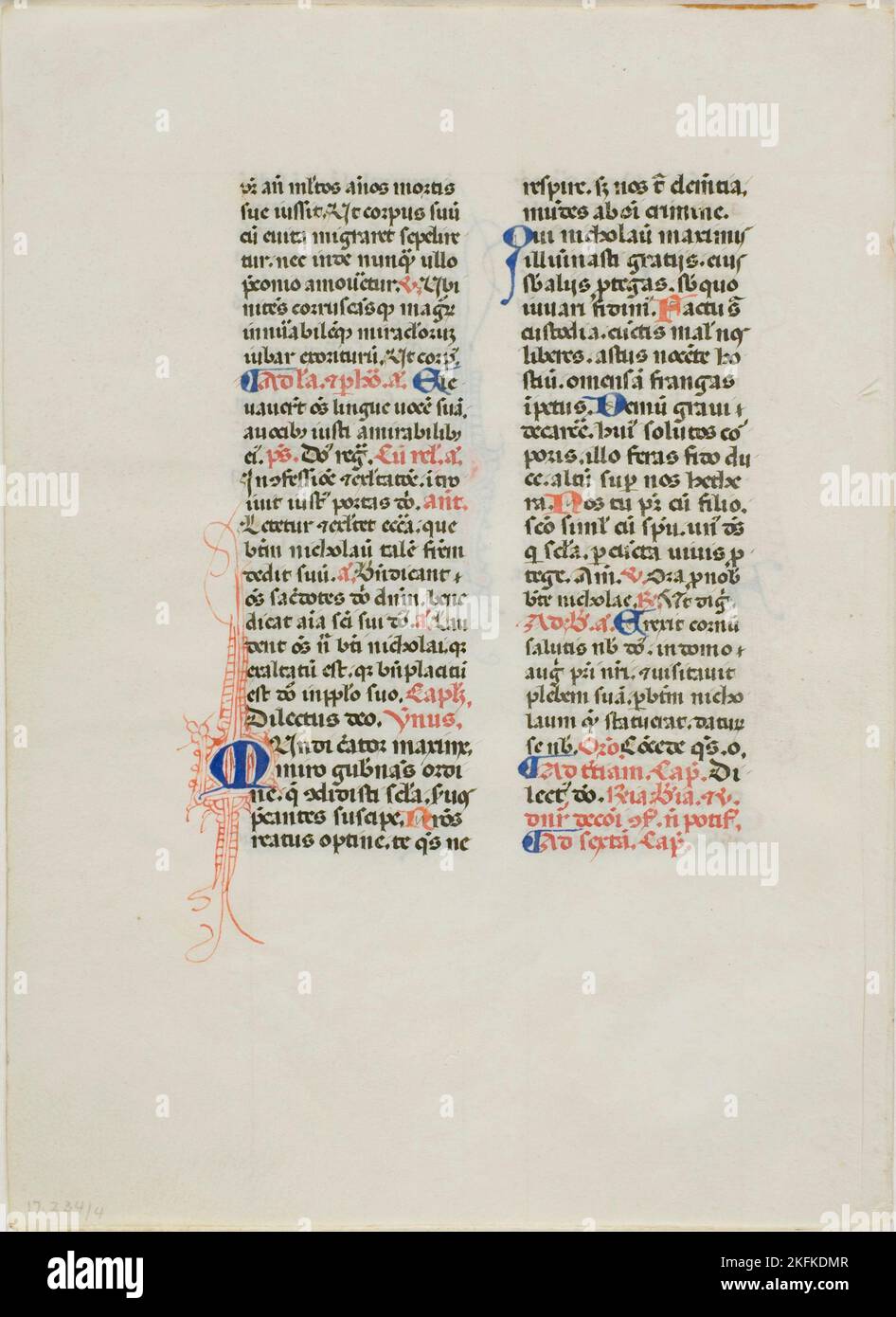 Illuminated Manuscript Leaf, c. 1450 Stock Photo Alamy