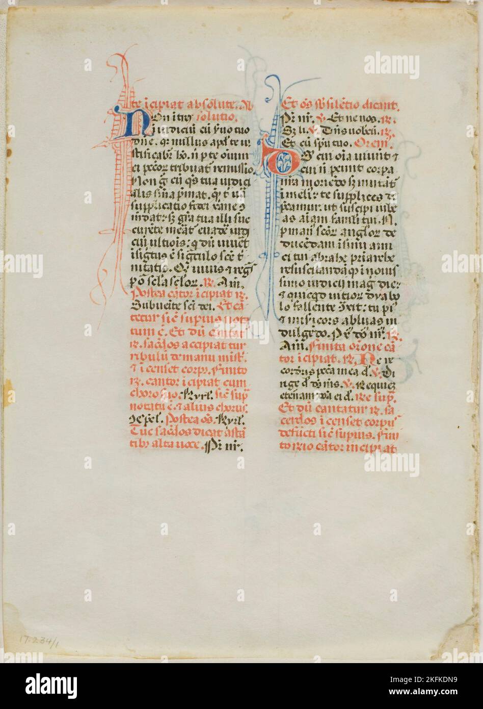 Illuminated Manuscript Leaf, c. 1450 Stock Photo Alamy