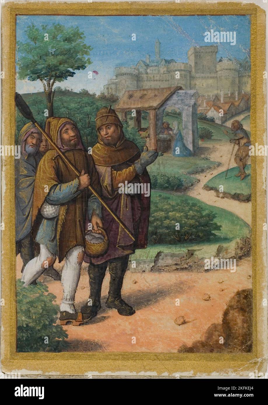 Shepherds on Their Way to the Nativity, from a Book of Hours, c. 1495 ...