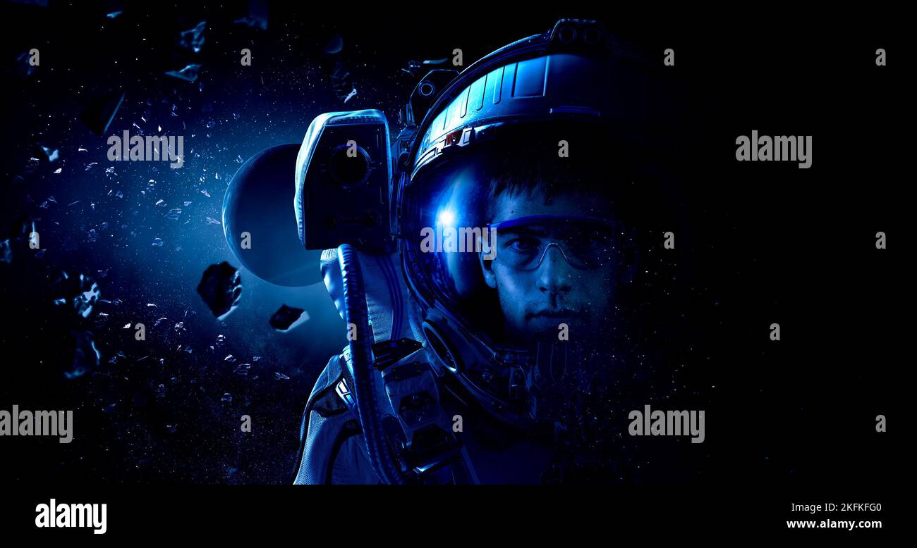 Astronaut and space exploration theme. Stock Photo
