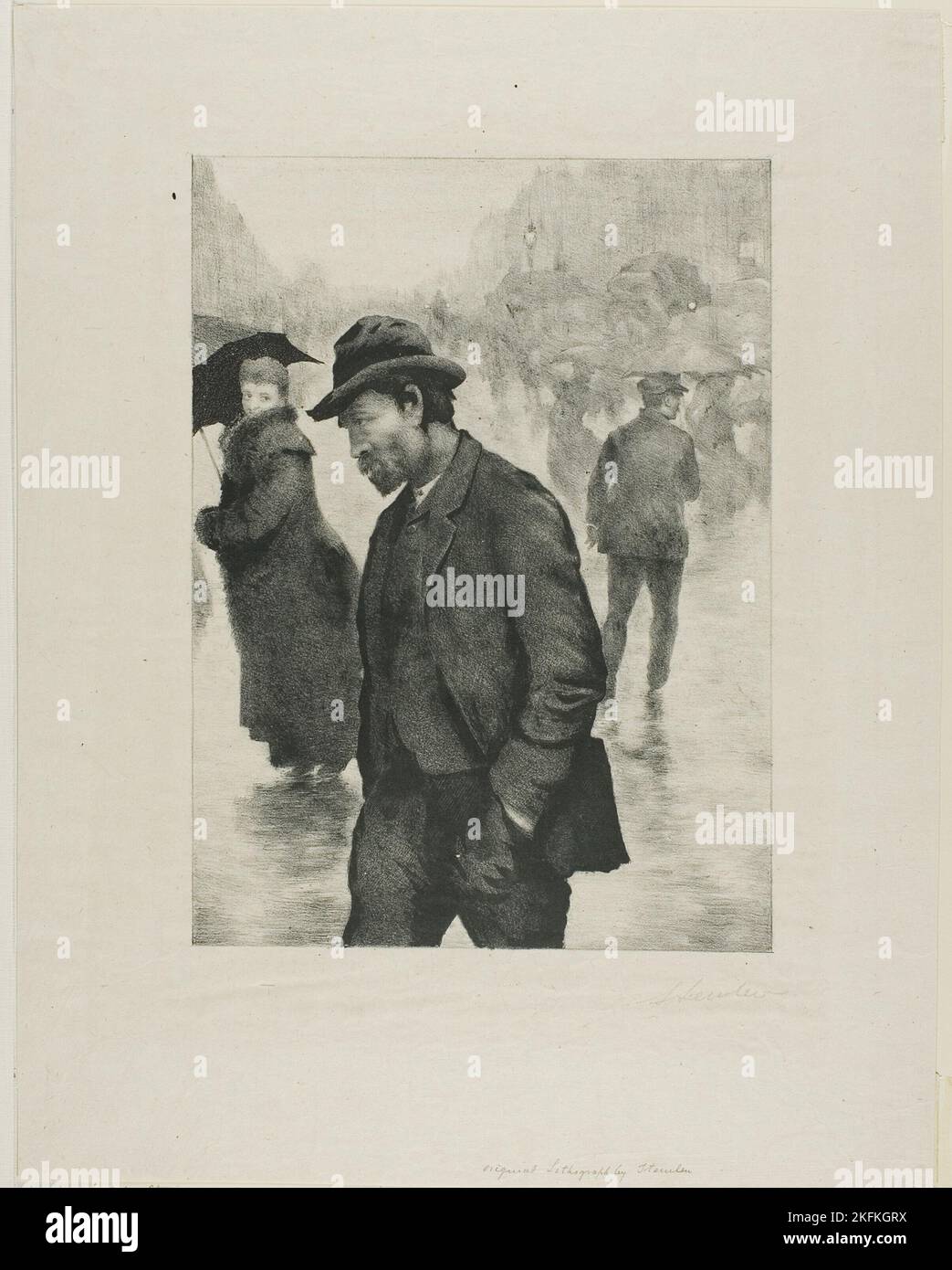 Lithograph in black on gray china paper hi-res stock photography and ...