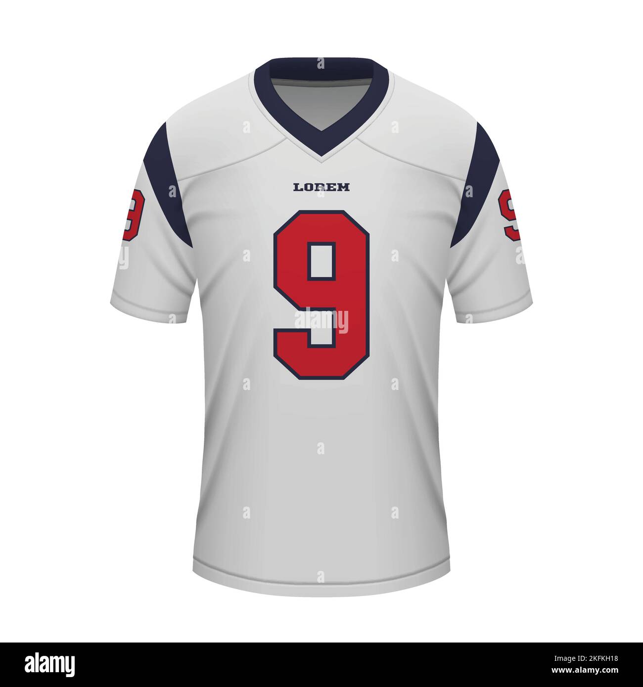 Realistic american football away jersey Houston, shirt template for