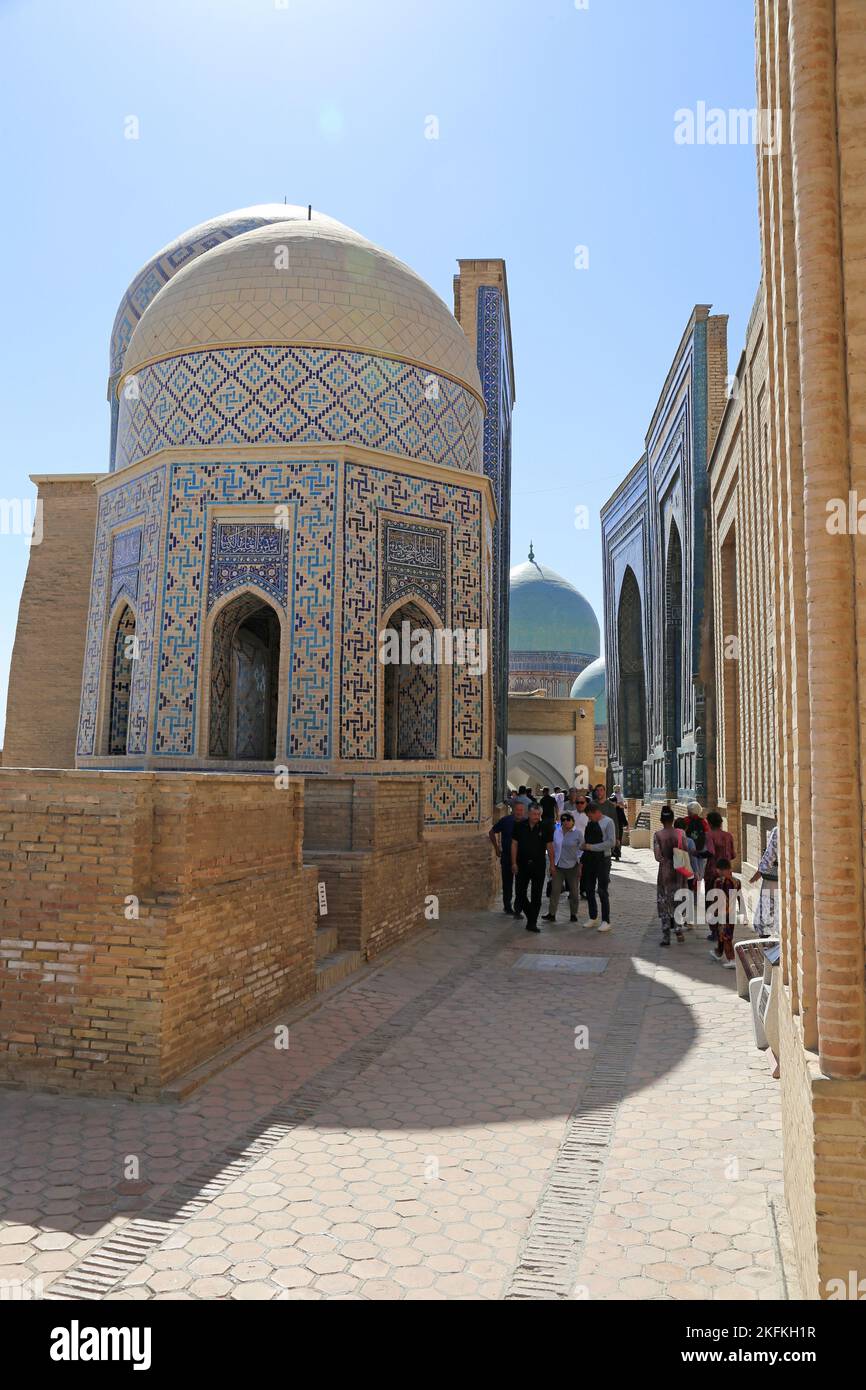 Mausoleum of Ulughbek, Shahi Zinda Necropolis, Afrosiyob Citadel, Samarkand, Samarkand Province, Uzbekistan, Central Asia Stock Photo